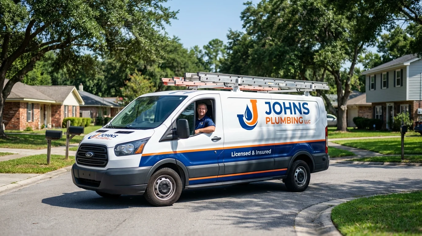 Johns Plumbing LLC service van in Grangeville, ID