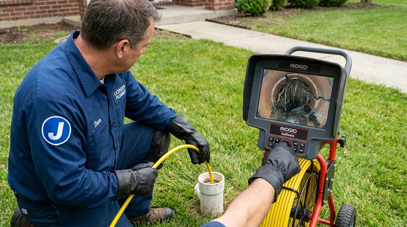 Sewer camera inspection being performed by Johns Plumbing LLC in Grangeville