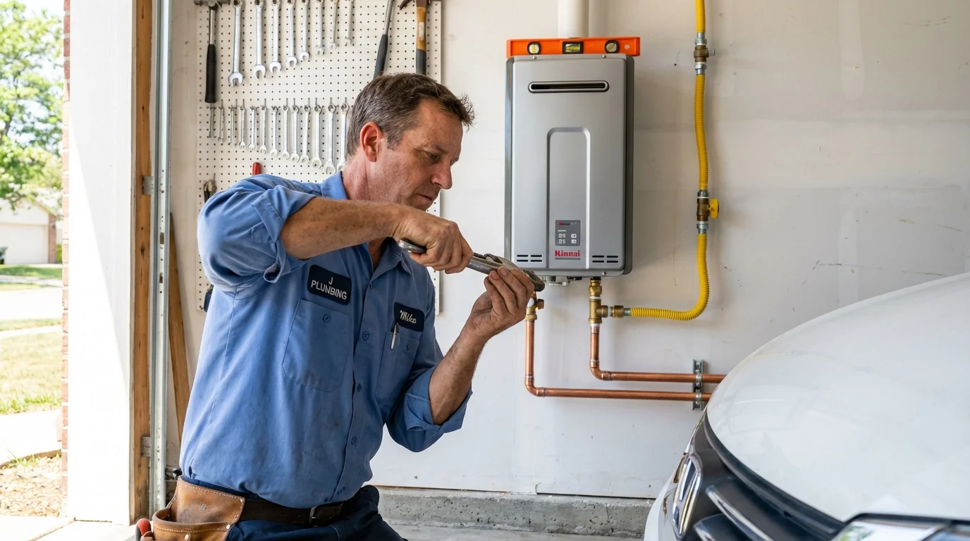 Tankless water heater installation by a Johns Plumbing LLC plumber in Grangeville